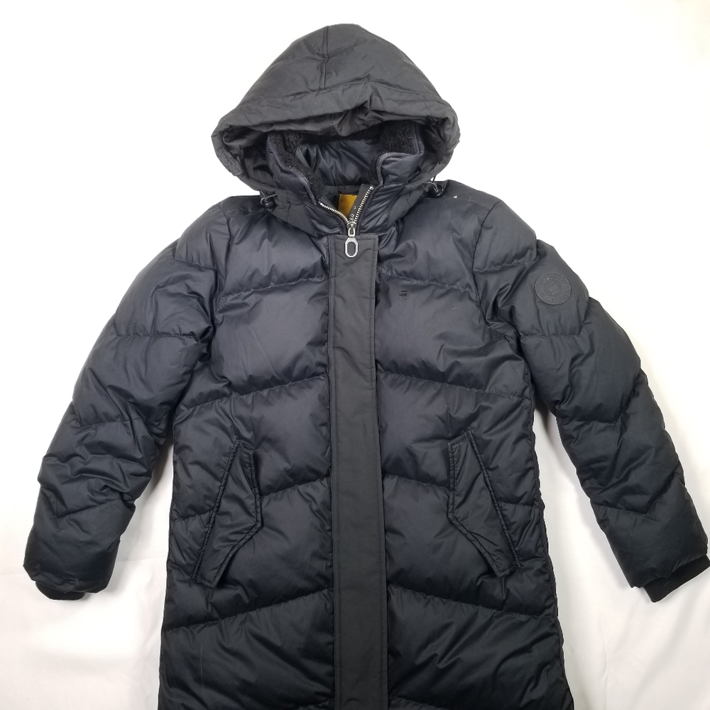 G-Star Raw Whistler HDD Women's Long Down Coat Navy Blue Size S - Picture 3 of 16